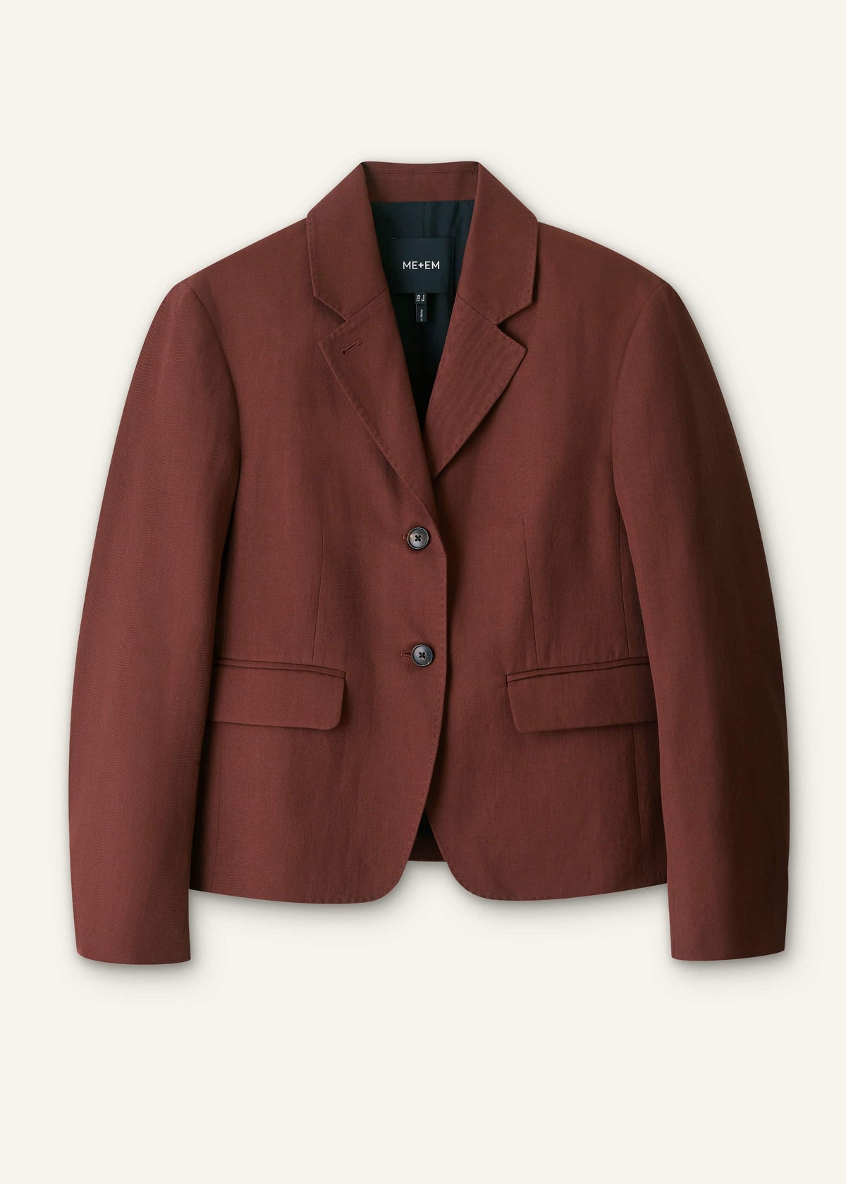 ME+EM Clothing Cinnamon Brown Oversized Short Blazer