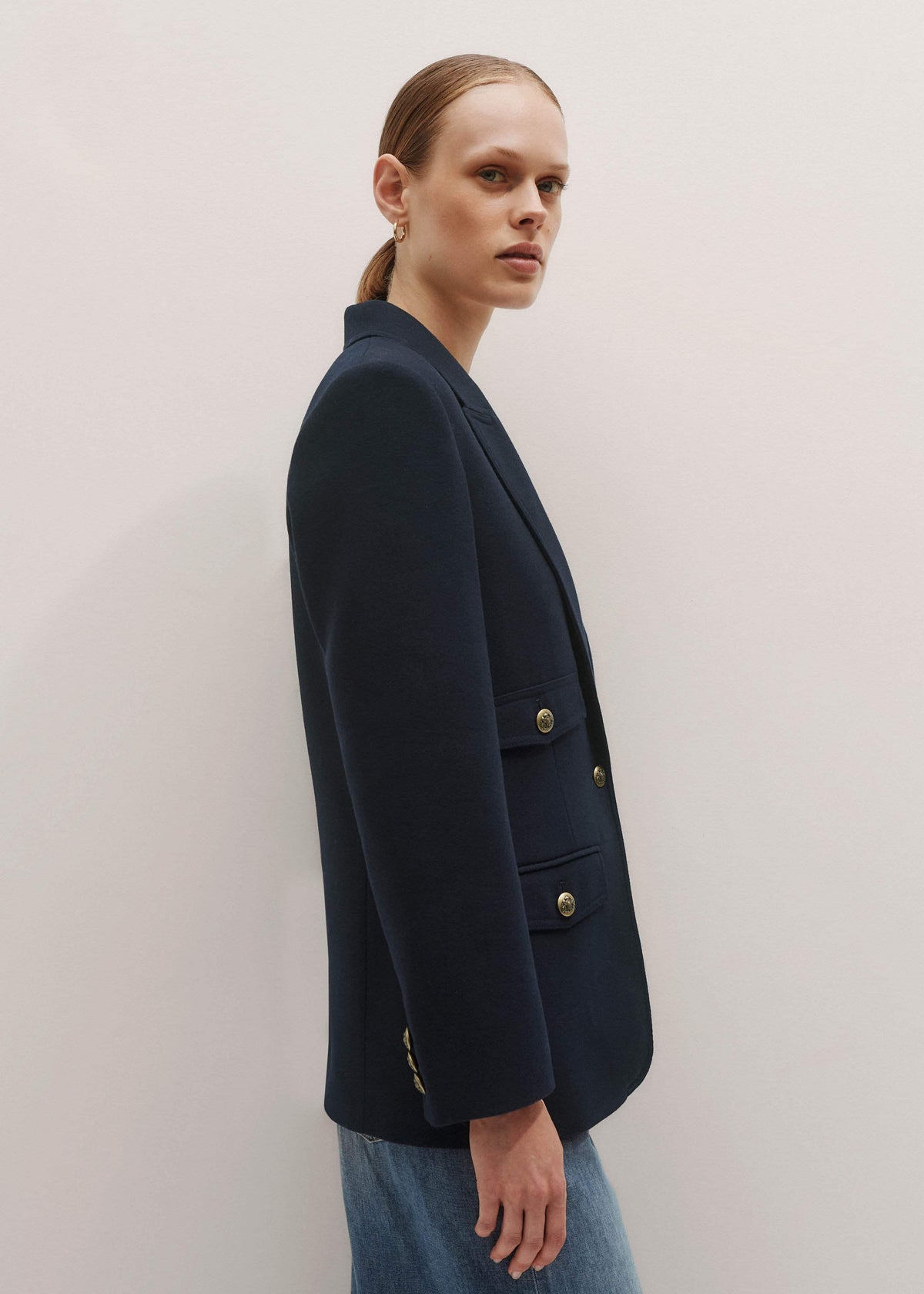 ME+EM Clothing Navy Sharp Shoulder Blazer