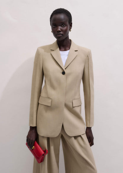 ME+EM Clothing Sand Slim Contour Blazer