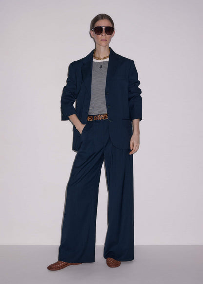 ME+EM Clothing Navy Pinstripe Oversized Blazer