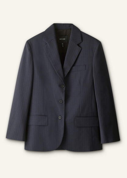 ME+EM Clothing Navy Pinstripe Oversized Blazer