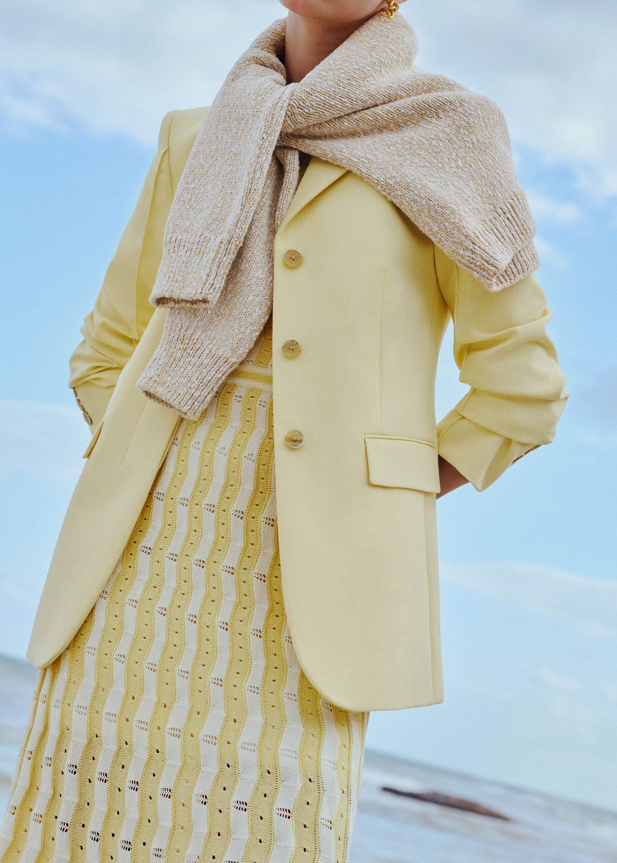ME+EM Clothing Yellow Slim Contour Blazer