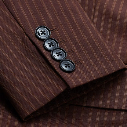 ME+EM Clothing Cinnamon Pinstripe Sharp Shoulder Contour Blazer