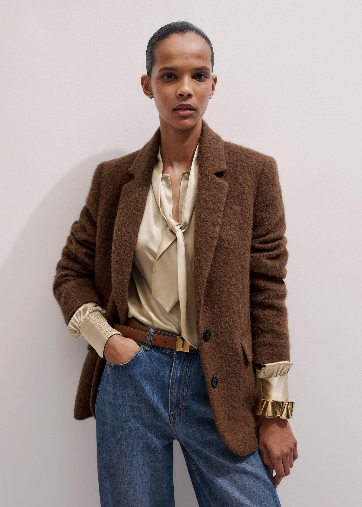 ME+EM Clothing Brown Teddy Luxe Blazer
