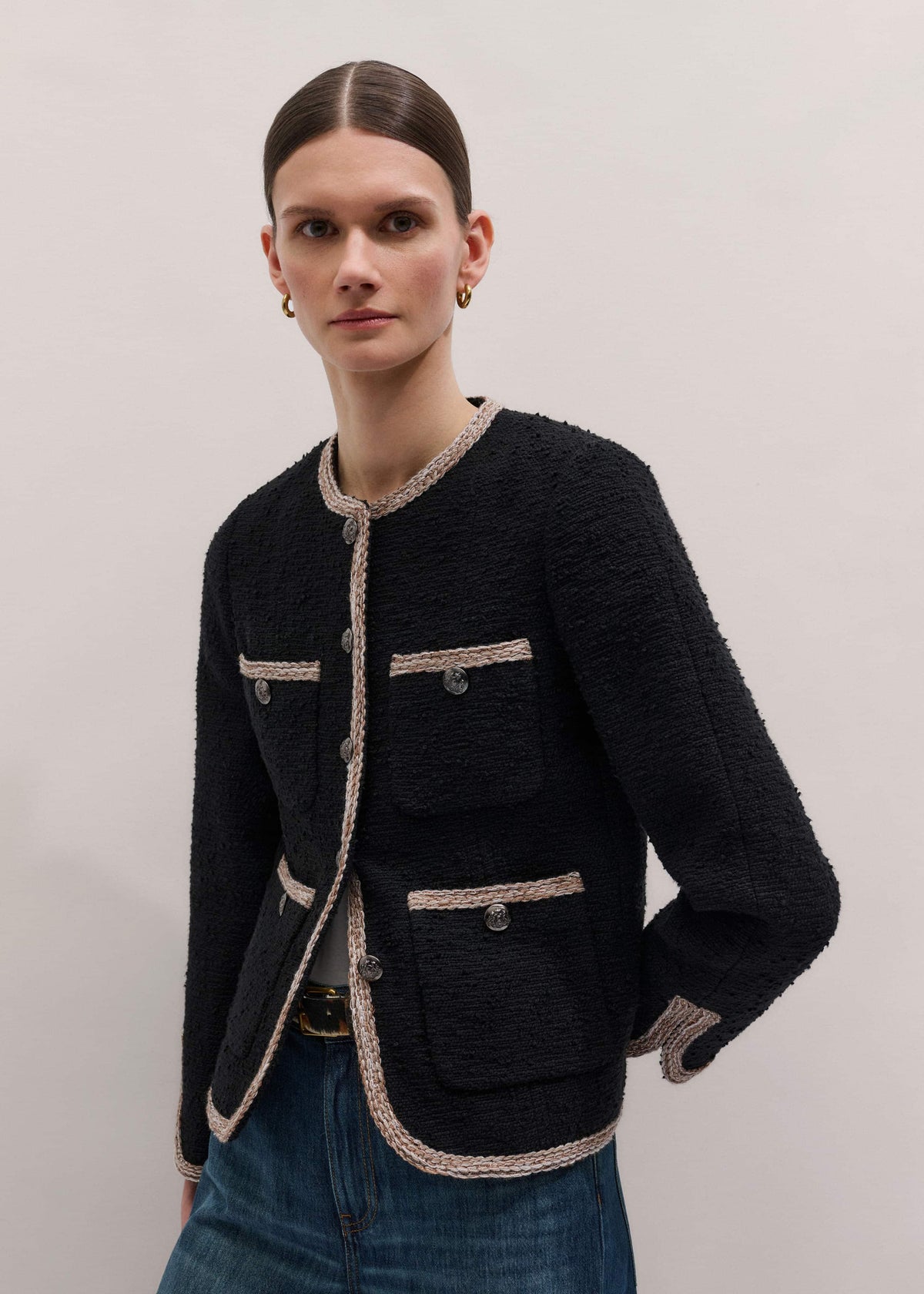 ME+EM Clothing Black Straight Fit Jacket