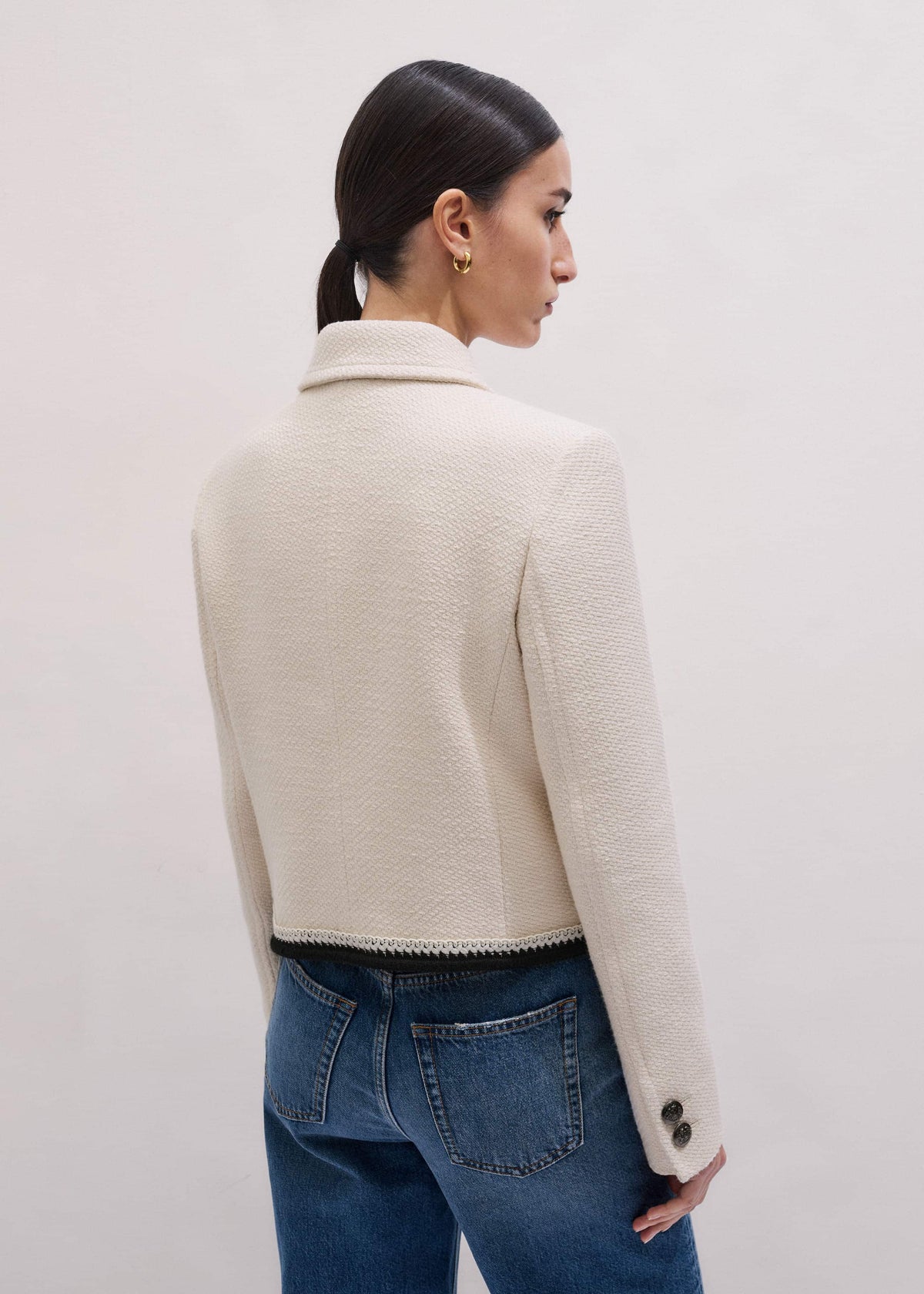 ME+EM Clothing Cream Straight Crop Jacket