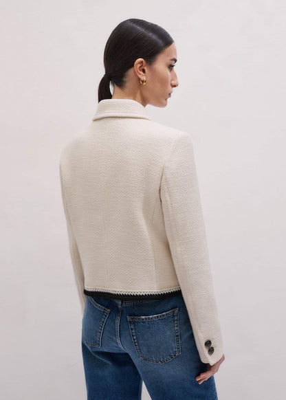 ME+EM Clothing Cream Straight Crop Jacket