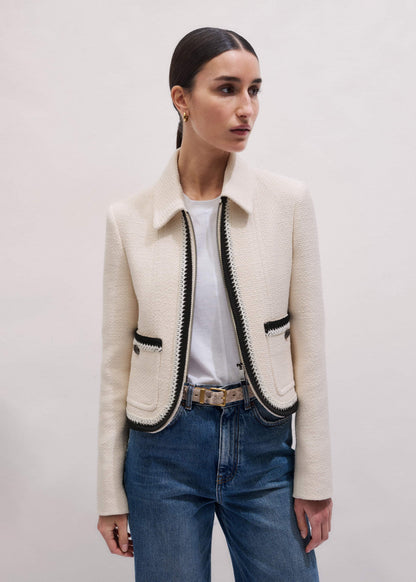 ME+EM Clothing Cream Straight Crop Jacket