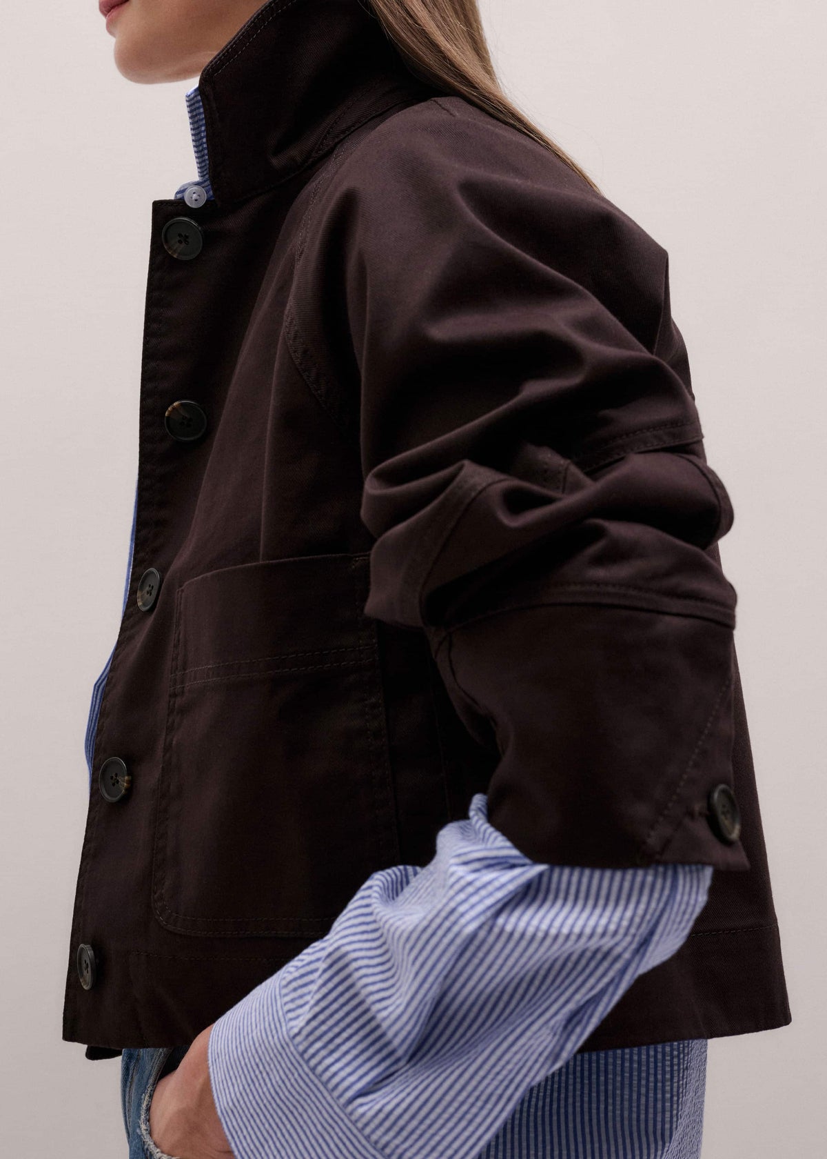 ME+EM Clothing Brown Cocoon Sleeve Jacket