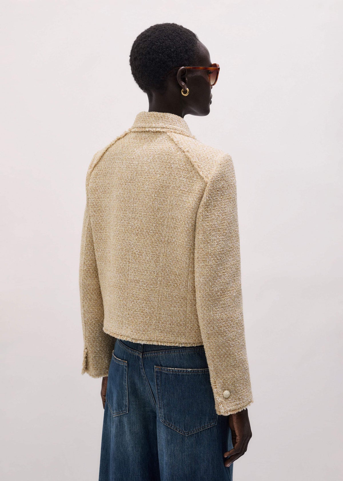 ME+EM Clothing Cream Fringed Short Jacket