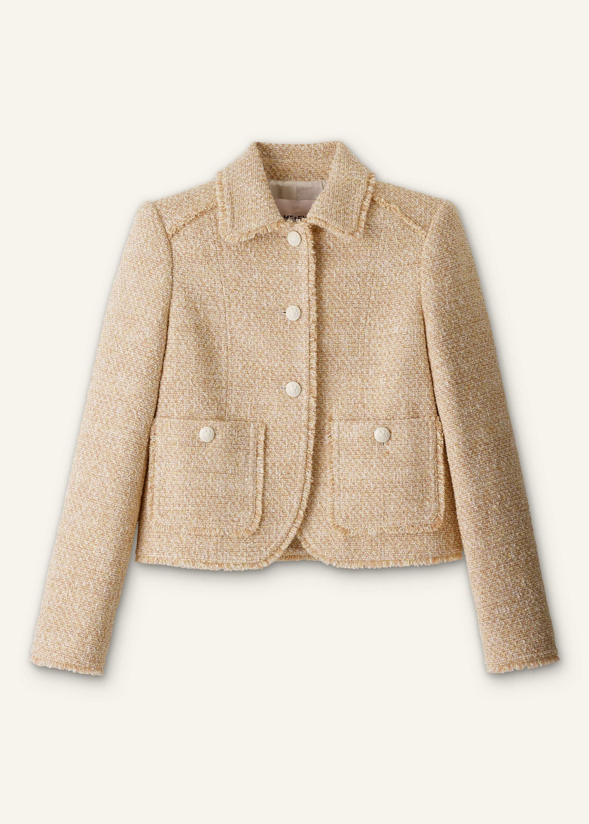 ME+EM Clothing Cream Fringed Short Jacket