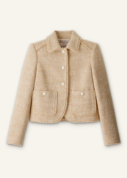ME+EM Clothing Cream Fringed Short Jacket