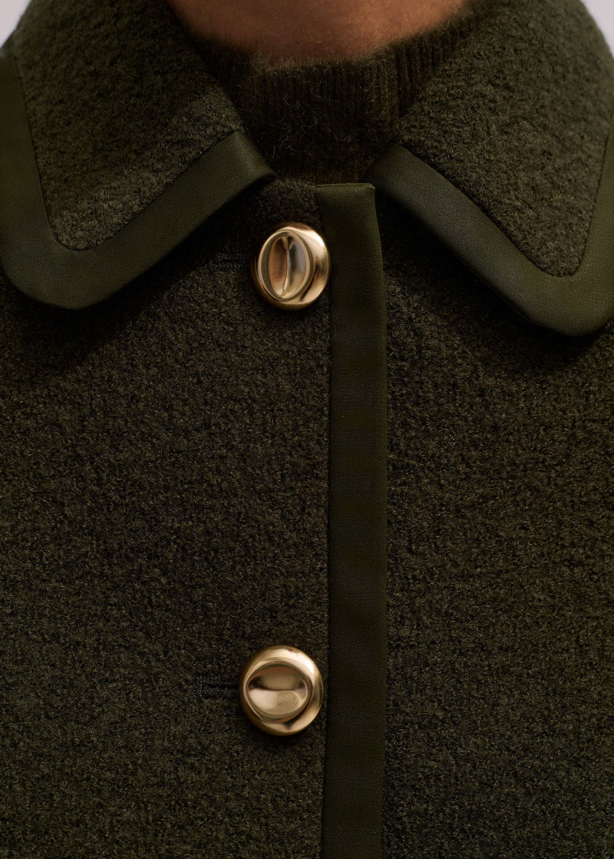 ME+EM Clothing Olive Green Straight Crop Jacket