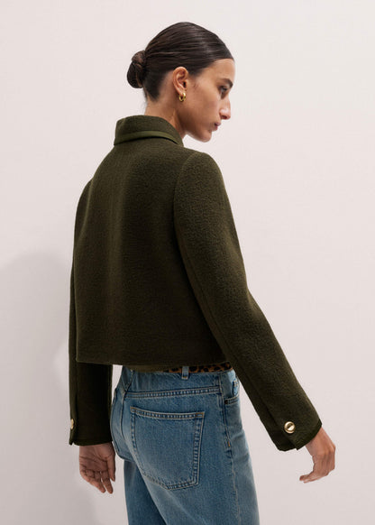 ME+EM Clothing Olive Green Straight Crop Jacket