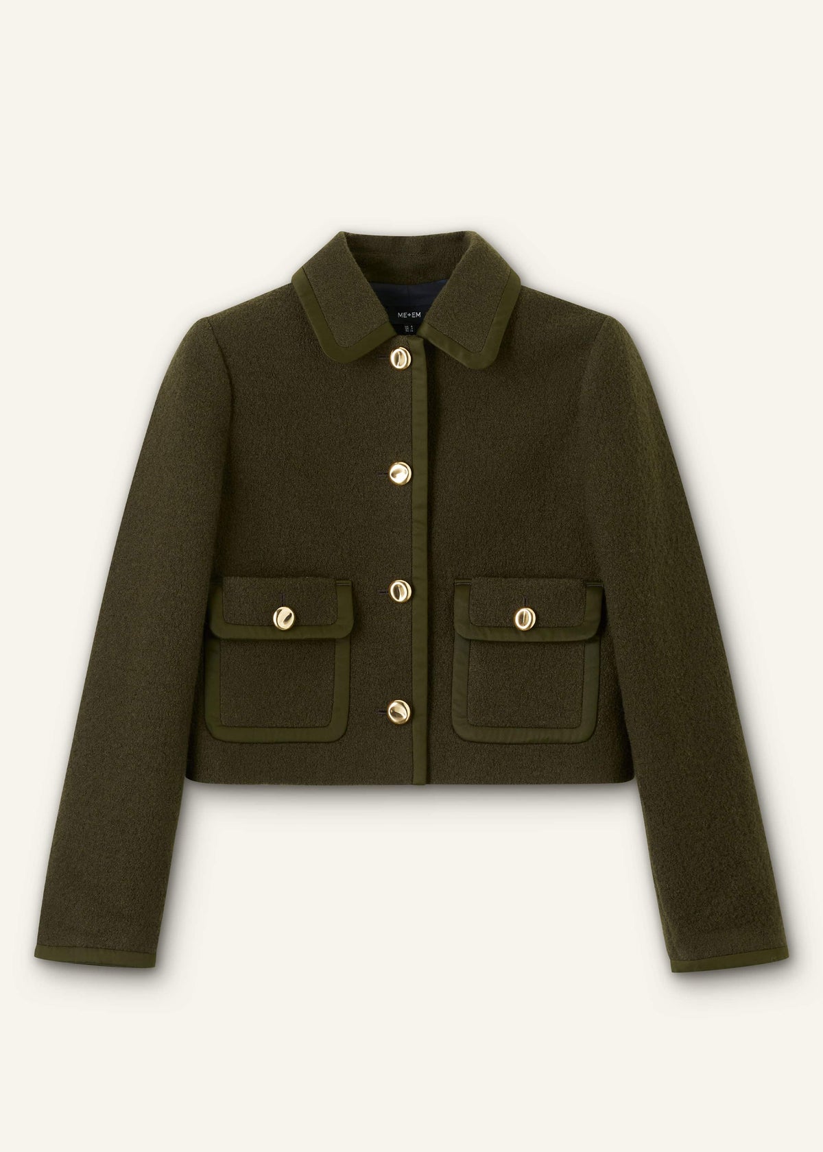 ME+EM Clothing Olive Green Straight Crop Jacket