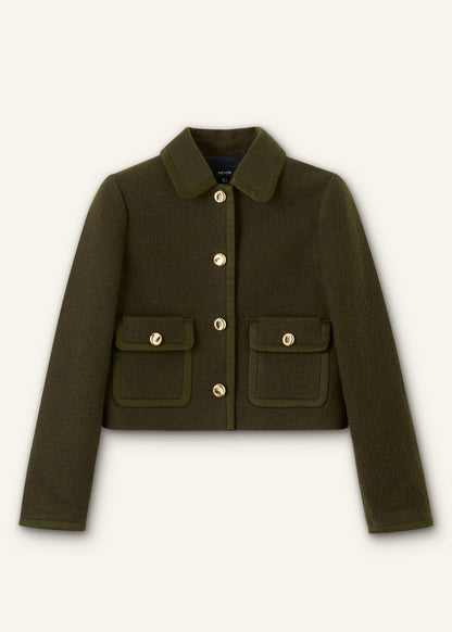 ME+EM Clothing Olive Green Straight Crop Jacket