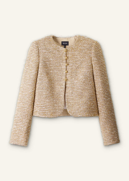 ME+EM Clothing Gold Metallic Crop Evening Jacket