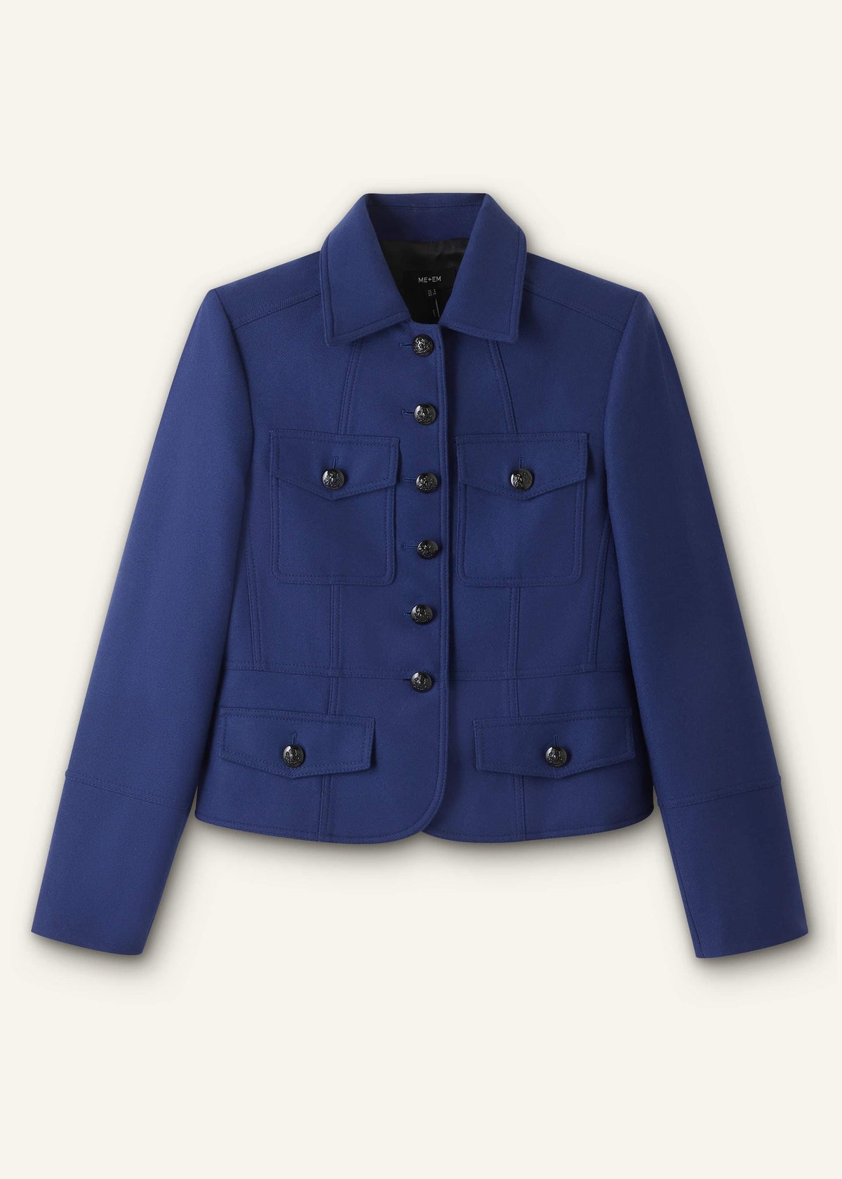 ME+EM Clothing Blue Fitted Military Jacket