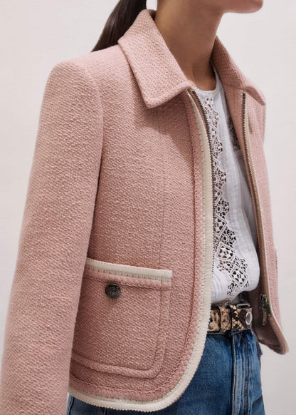 ME+EM Clothing Pink Straight Crop Jacket