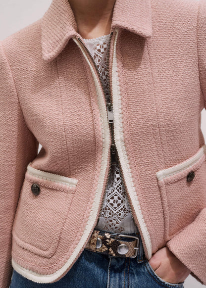 ME+EM Clothing Pink Straight Crop Jacket