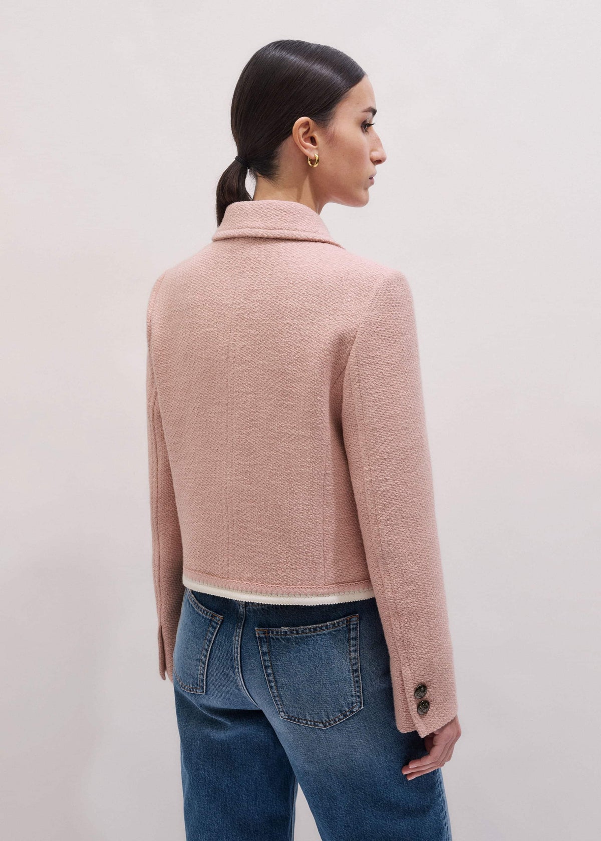 ME+EM Clothing Pink Straight Crop Jacket