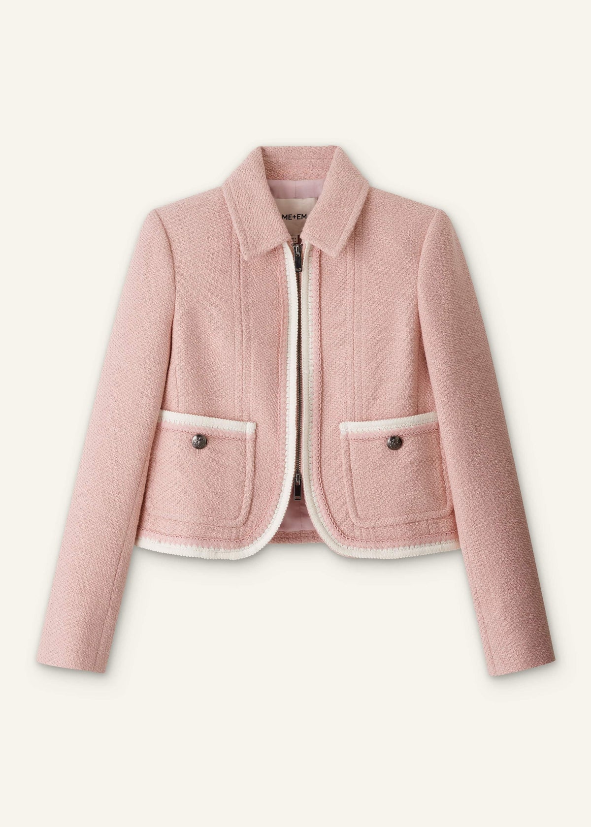 ME+EM Clothing Pink Straight Crop Jacket