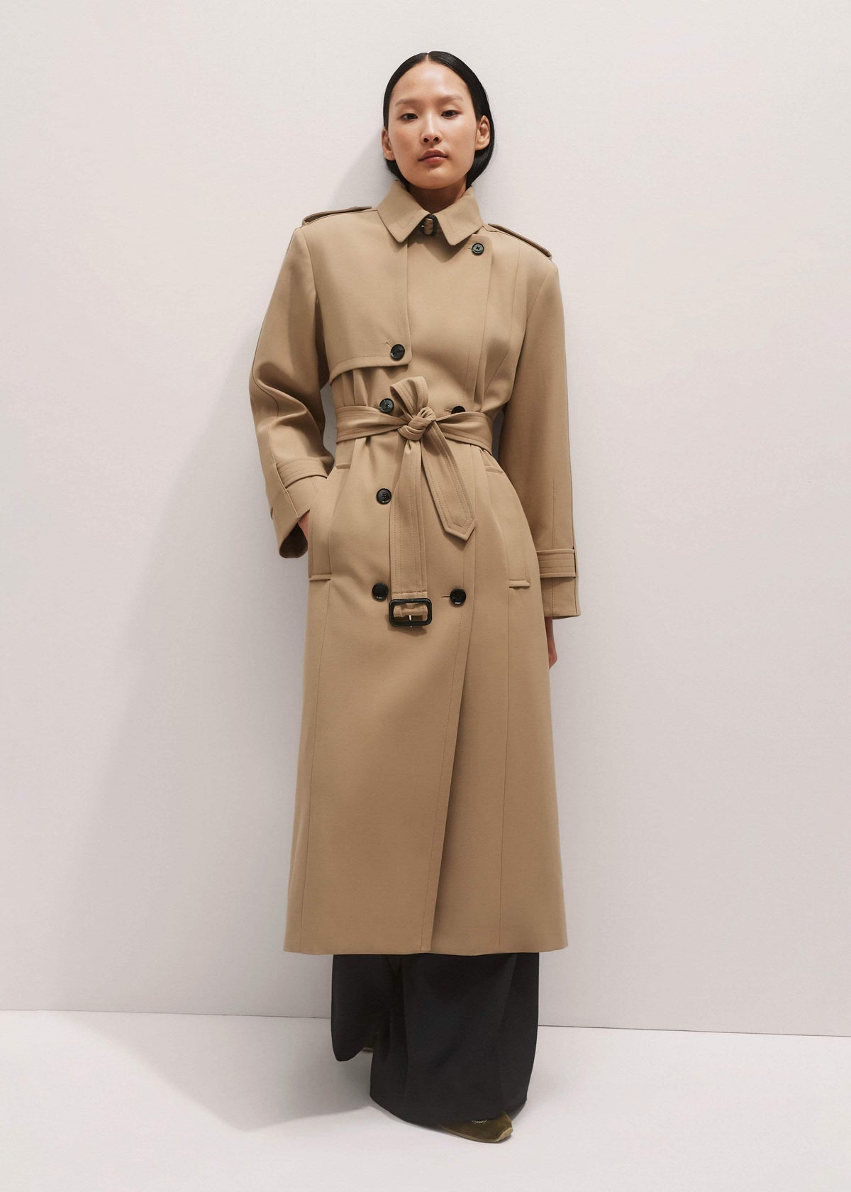 ME+EM Clothing Brown Relaxed Shoulder Trench Coat