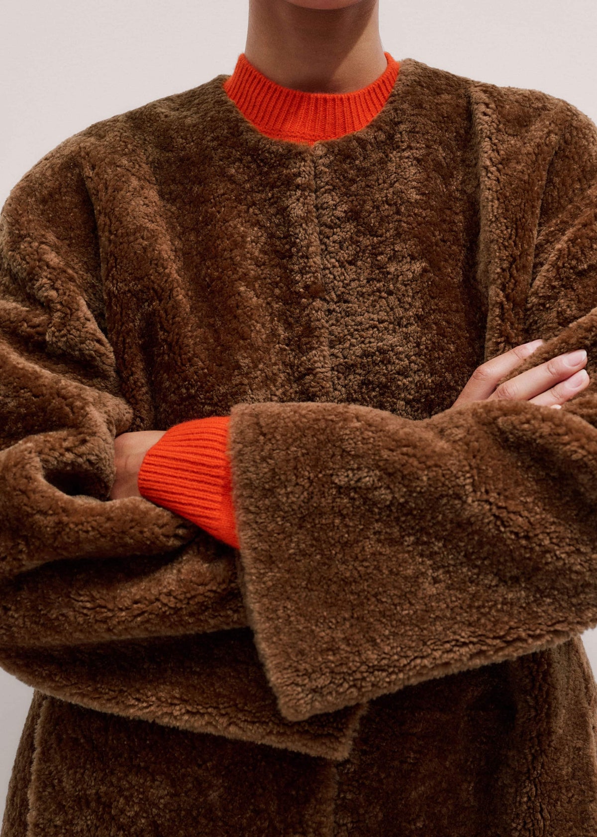ME+EM Clothing Brown Shearling Coat