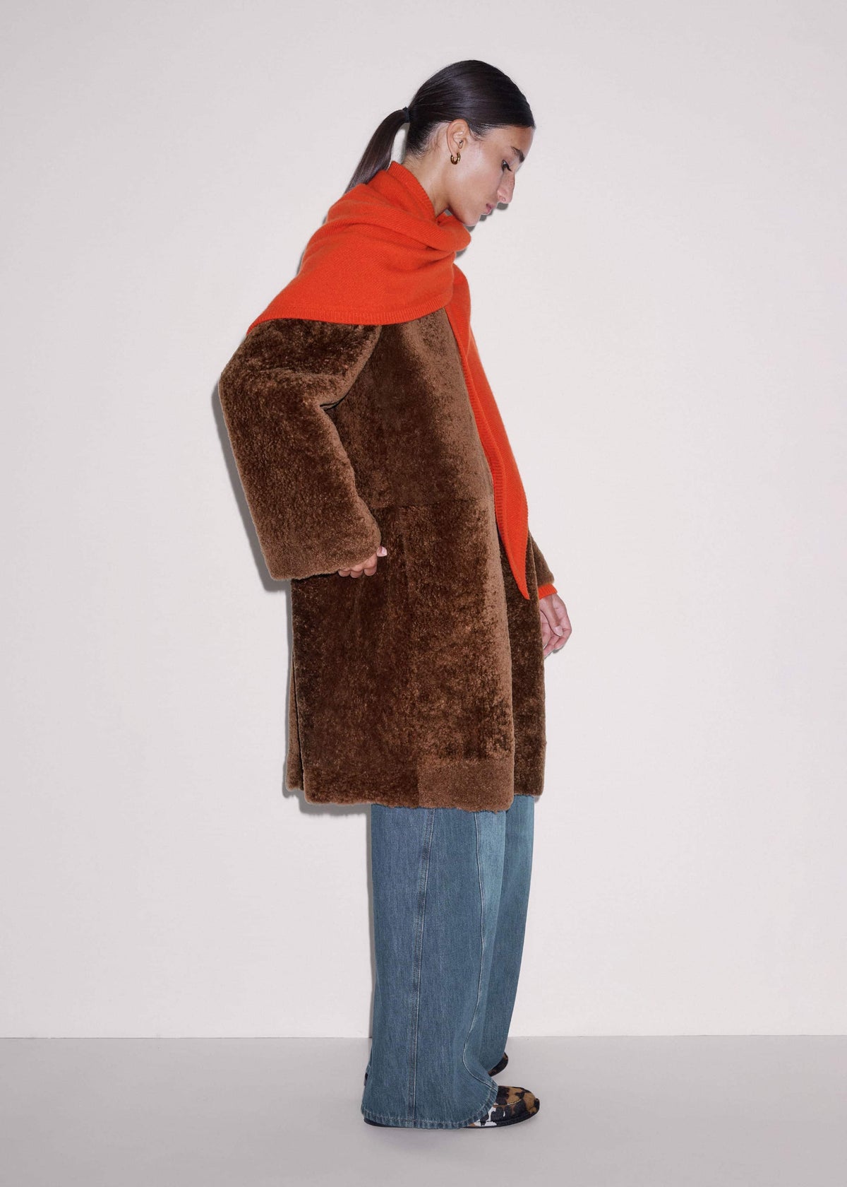 ME+EM Clothing Brown Shearling Coat