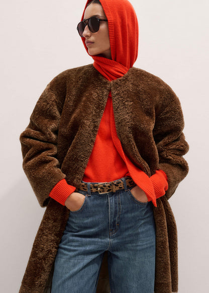 ME+EM Clothing Brown Shearling Coat