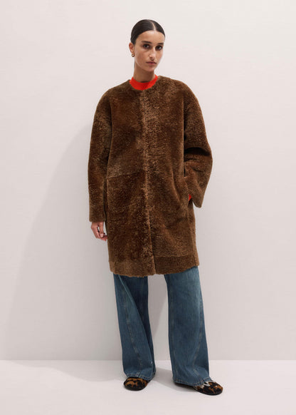 ME+EM Clothing Brown Shearling Coat