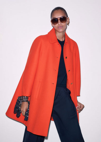 ME+EM Clothing Orange Sculptural Sleeve Swing Coat