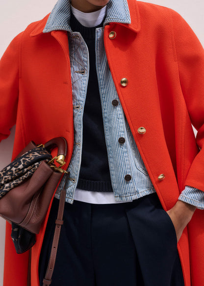ME+EM Clothing Orange Sculptural Sleeve Swing Coat