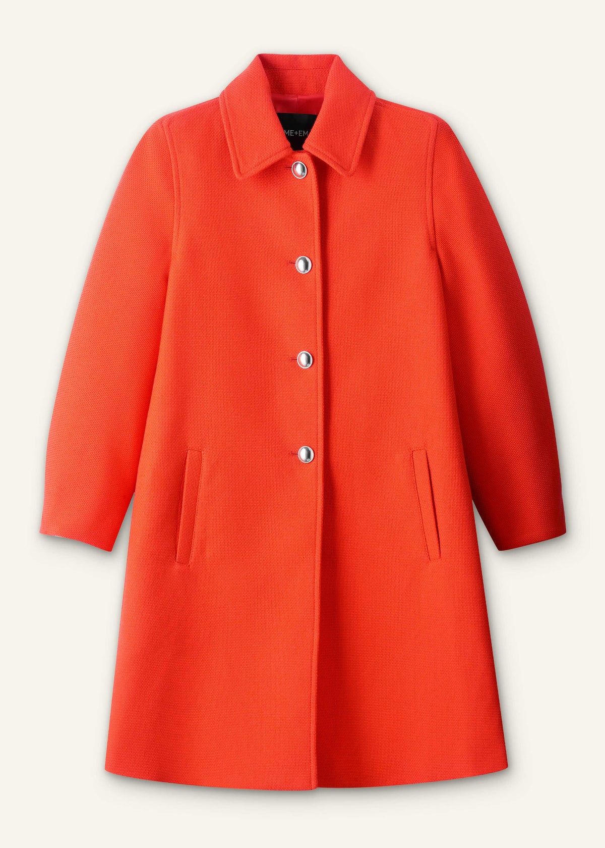 ME+EM Clothing Orange Sculptural Sleeve Swing Coat