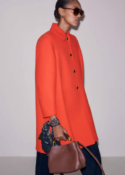ME+EM Clothing Orange Sculptural Sleeve Swing Coat