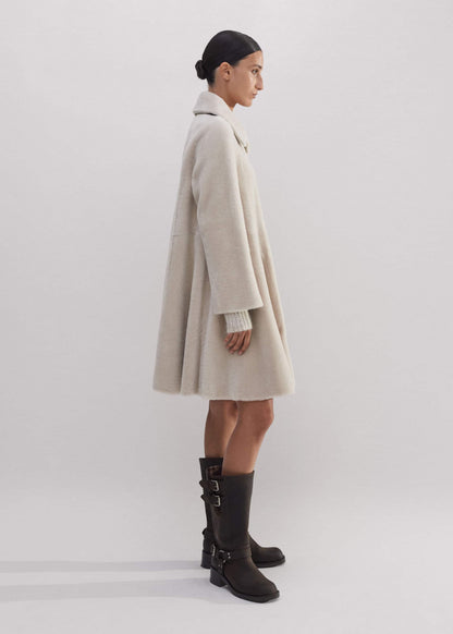 ME+EM Clothing Natural Luxe Shearling Leather-Mix Swing Coat