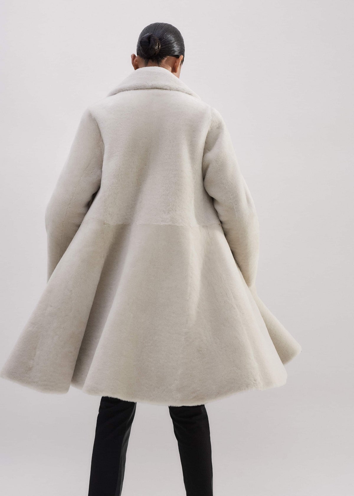 ME+EM Clothing Natural Luxe Shearling Leather-Mix Swing Coat