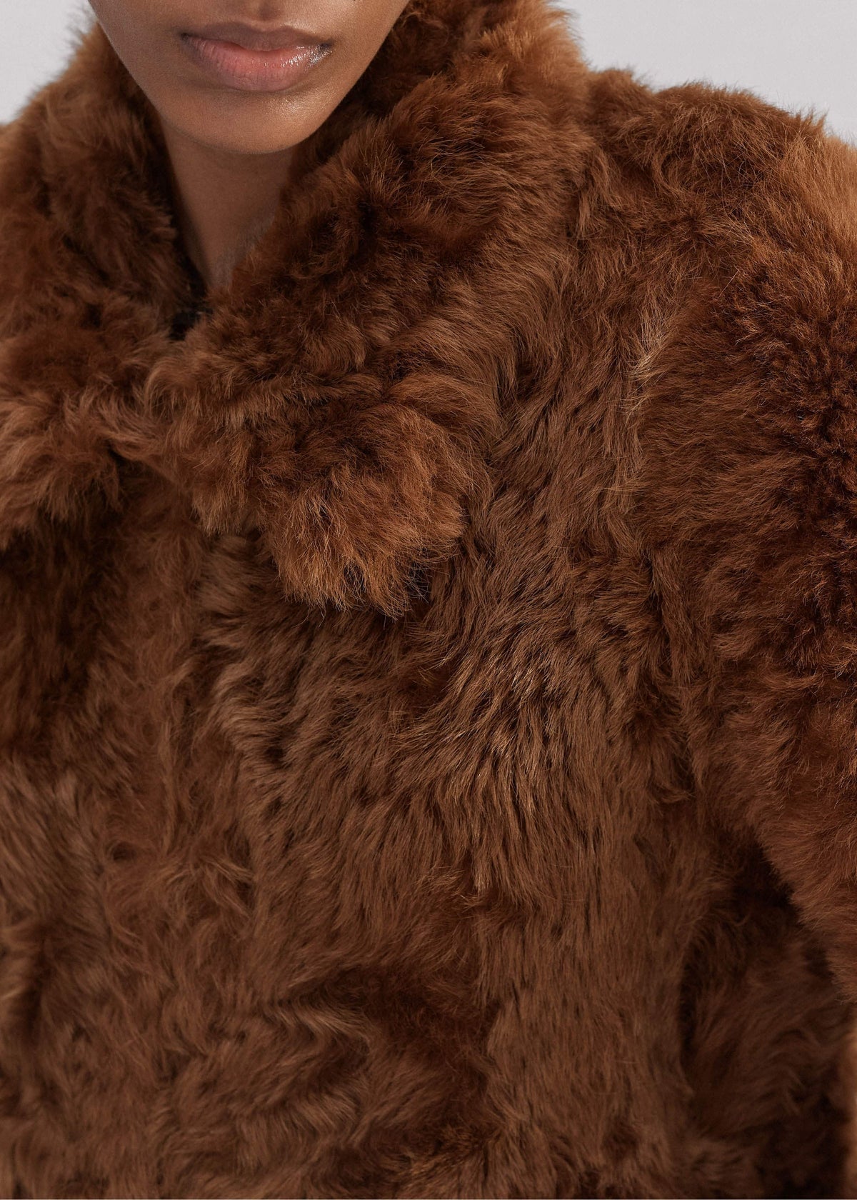 ME+EM Clothing Brown Luxe Shearling Swing Coat