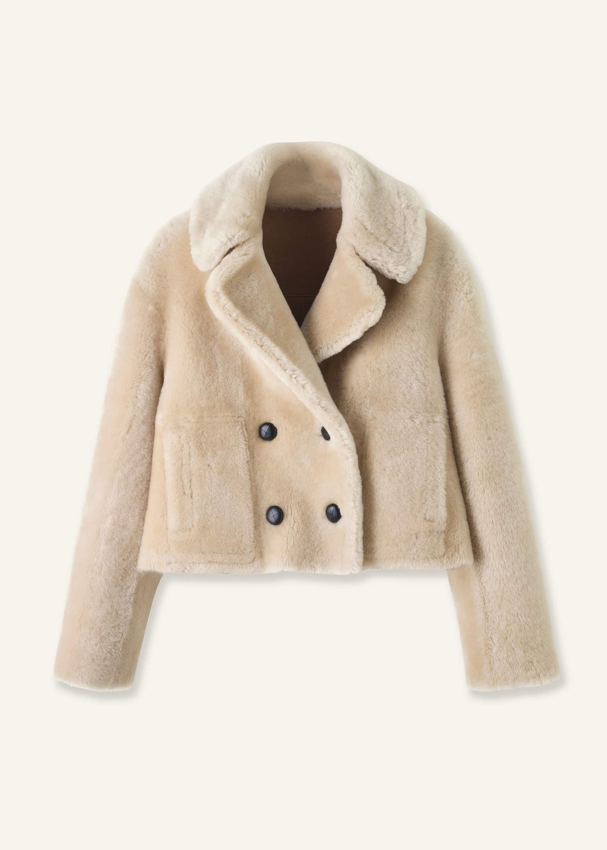 ME+EM Clothing Cream Luxe Short Shearling Coat | Shearling Coats