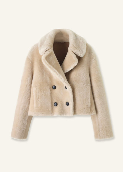 ME+EM Clothing Cream Luxe Short Shearling Coat | Shearling Coats