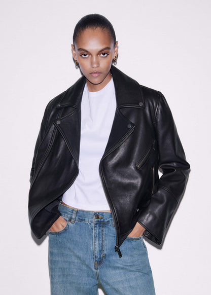 ME+EM Clothing Black Authentic Leather Biker Jacket