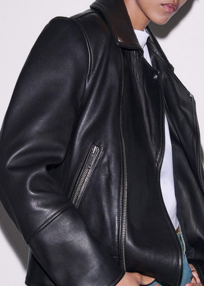 ME+EM Clothing Black Authentic Leather Biker Jacket