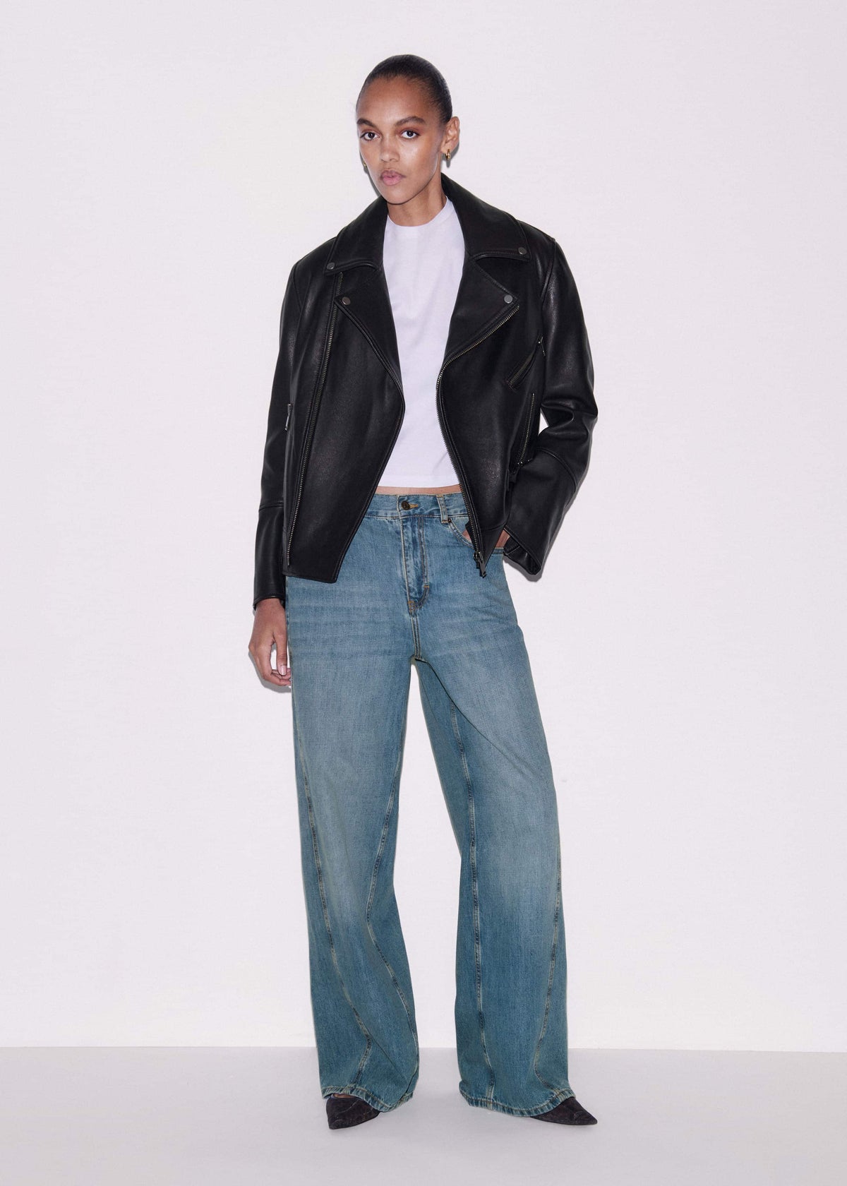ME+EM Clothing Black Authentic Leather Biker Jacket