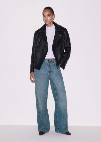ME+EM Clothing Black Authentic Leather Biker Jacket