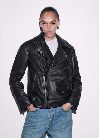 ME+EM Clothing Black Authentic Leather Biker Jacket