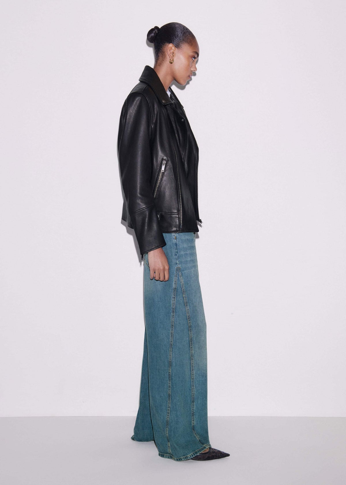 ME+EM Clothing Black Authentic Leather Biker Jacket