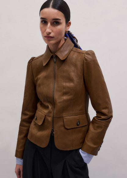 ME+EM Clothing Brown Slim Fit Feminine Utility Jacket
