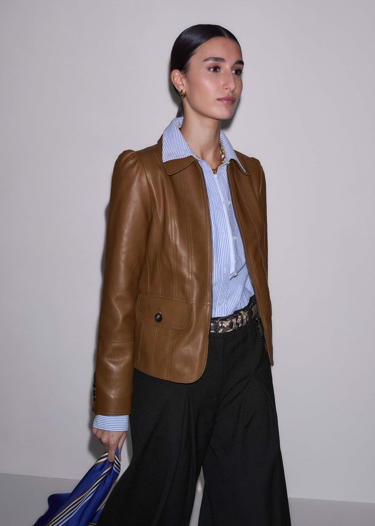 ME+EM Clothing Brown Slim Fit Feminine Utility Jacket