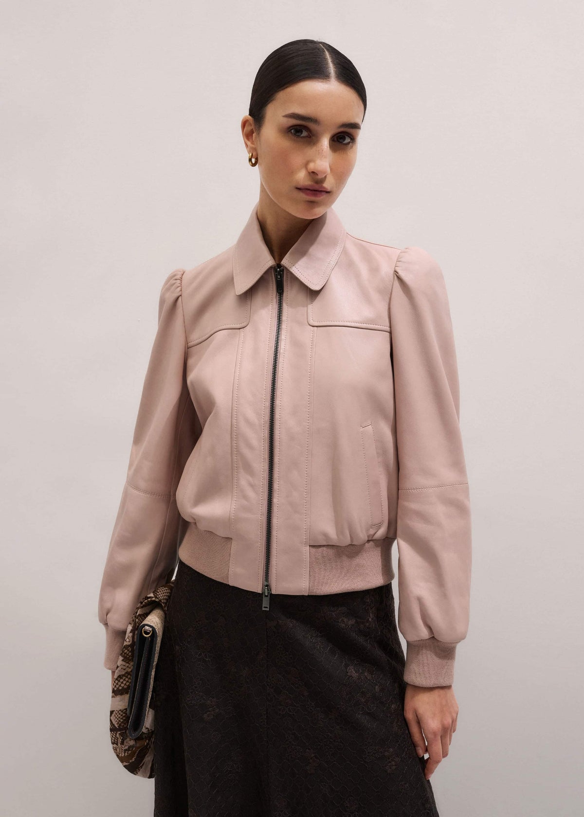 ME+EM Clothing Pink Luxe Feminine Bomber Jacket