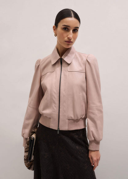 ME+EM Clothing Pink Luxe Feminine Bomber Jacket